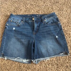 Seven7‎ Blue Jean Shorts Distressed Frayed Hem